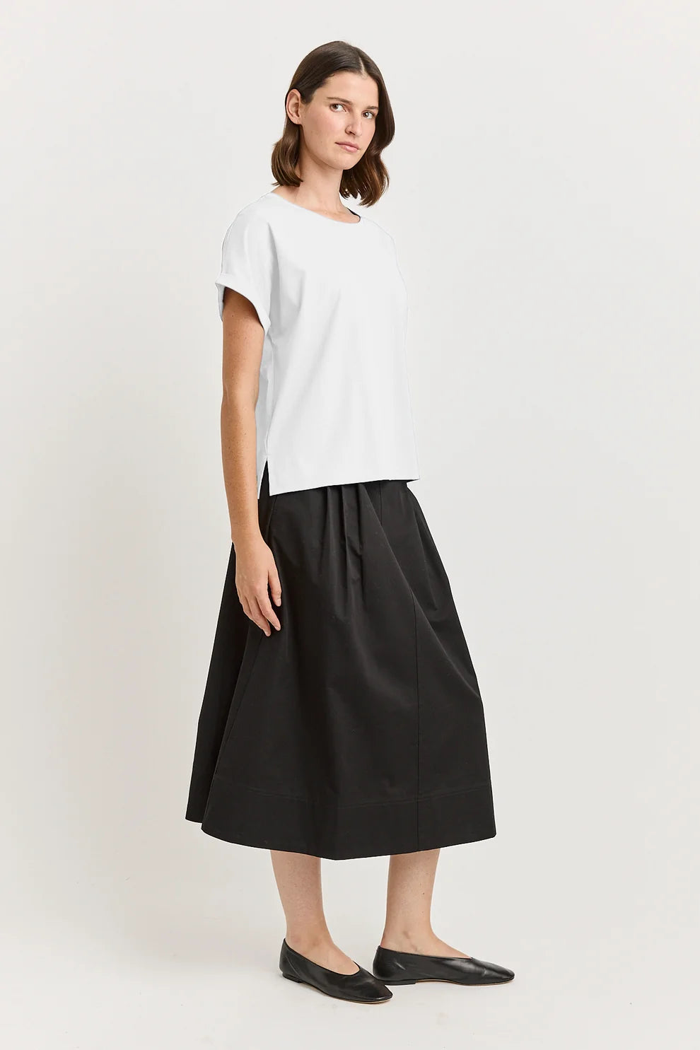 Roll sleeve tee - White
