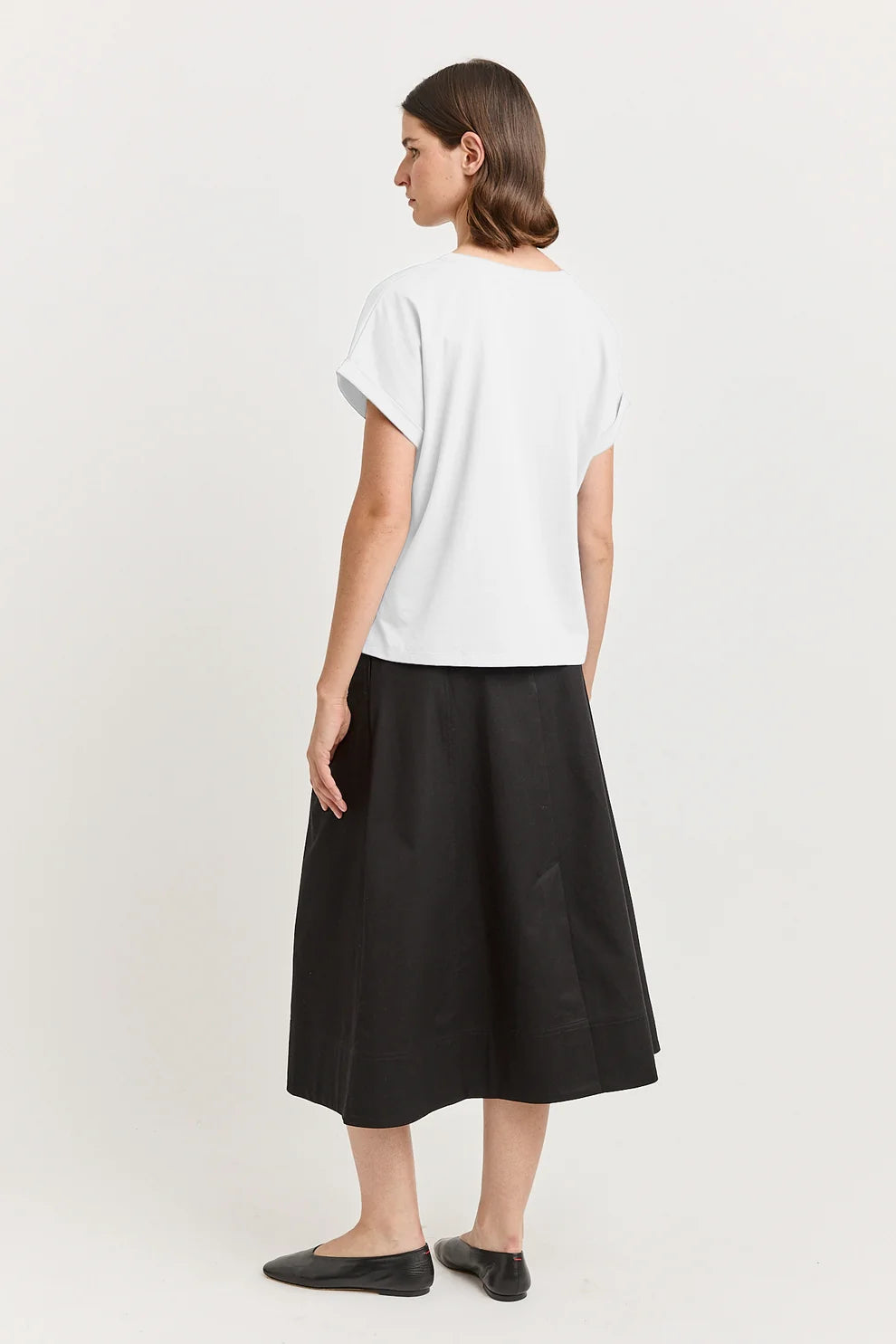 Roll sleeve tee - White