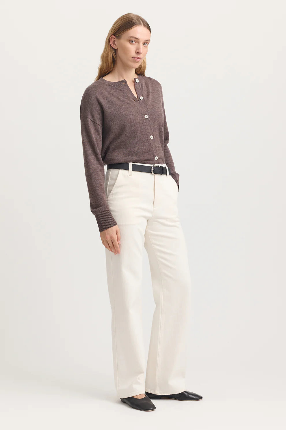 Fine Knit Cardigan - Mocha