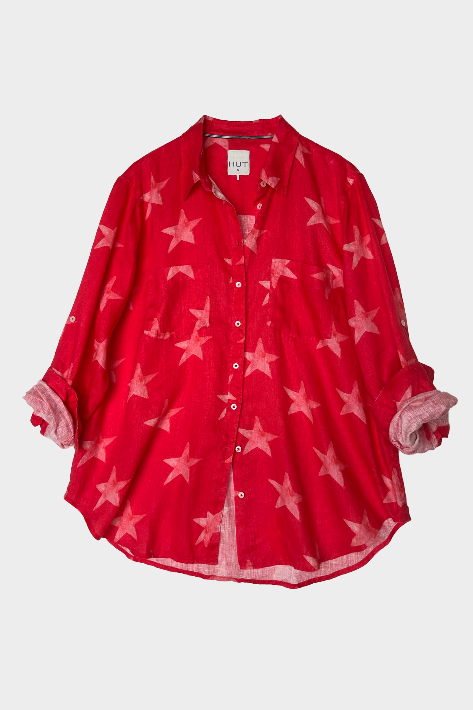 Boyfriend linen shirt - cosmic crush
