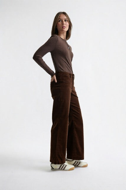Freya Velvet Jean - Chocolate