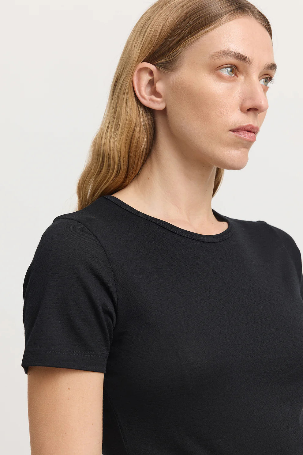 Short Sleeve Merino Tee - Black