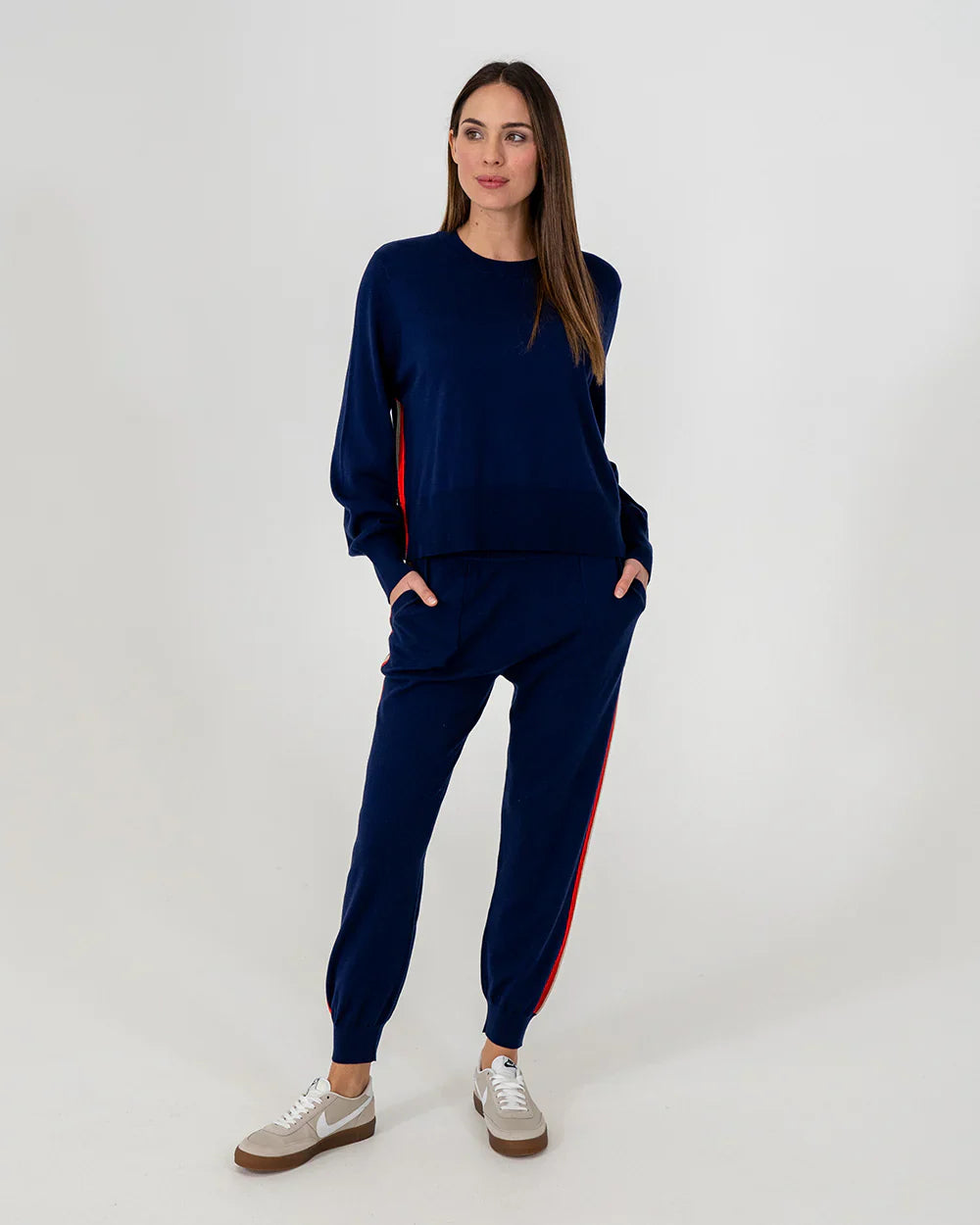 Speed Stripe Track Pant - Navy