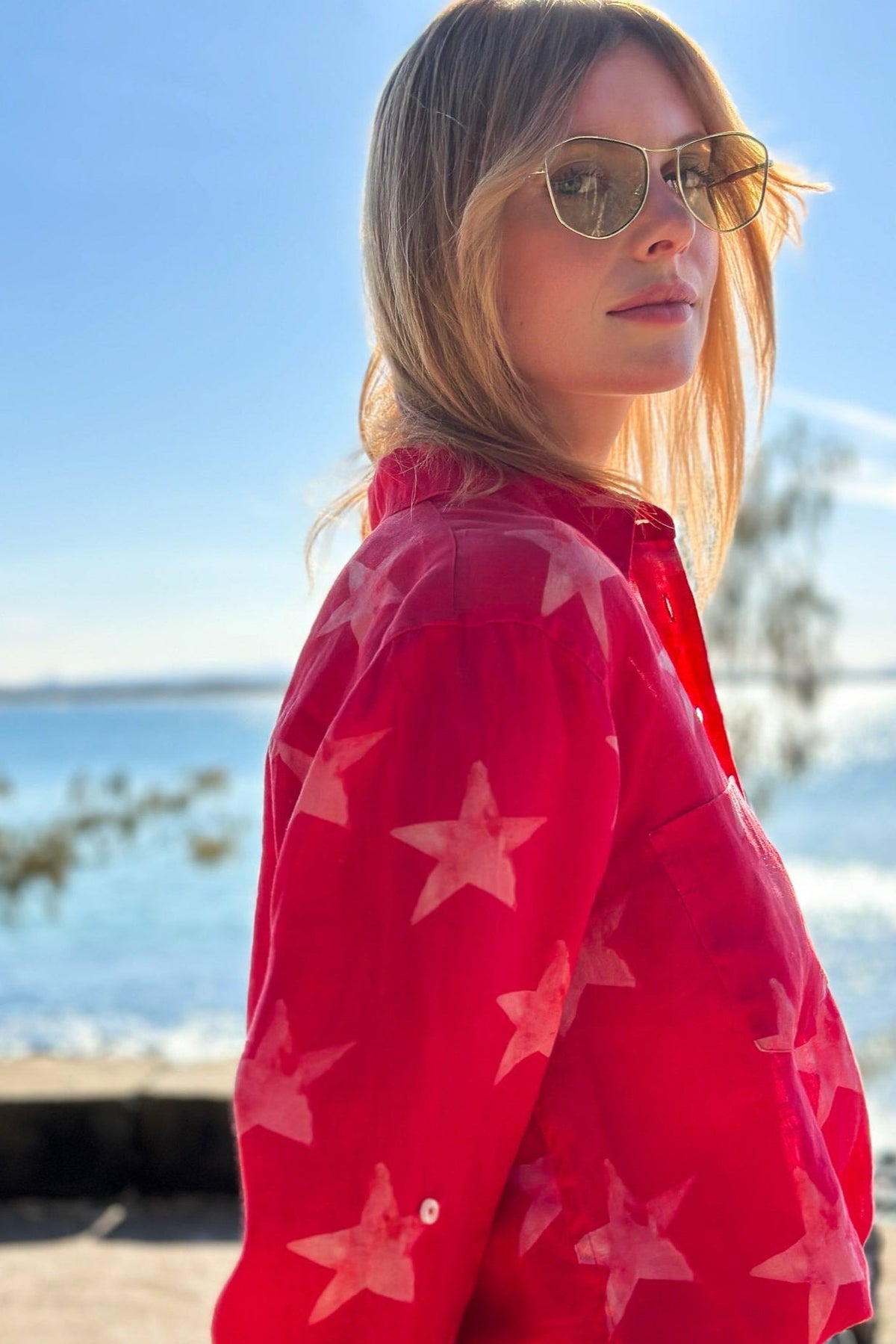 Boyfriend Linen Shirt - Cosmic Crush