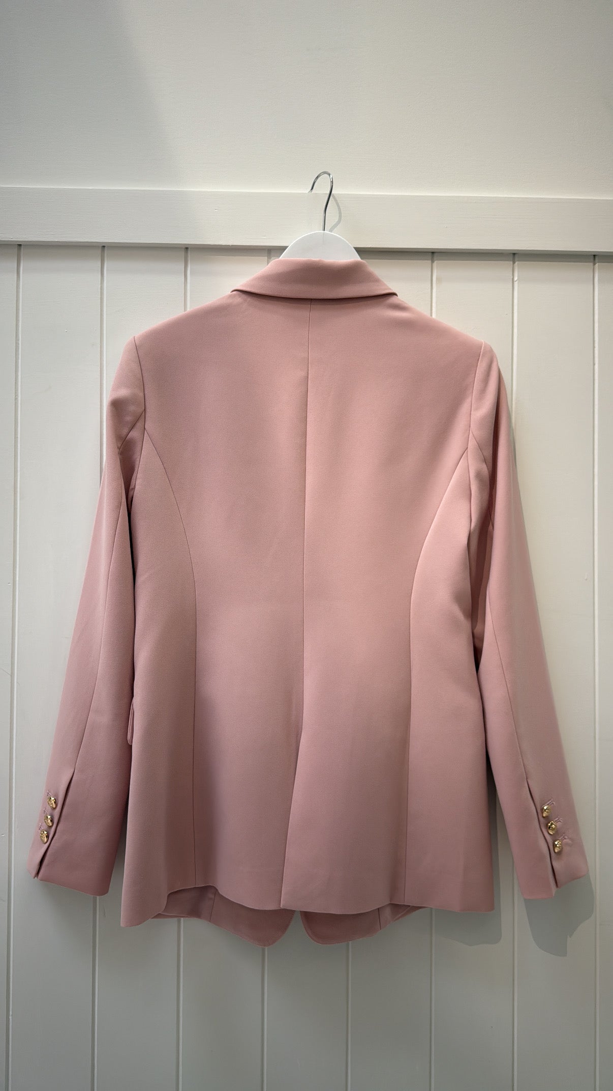 Dusky Pink Blazer With Gold Buttons