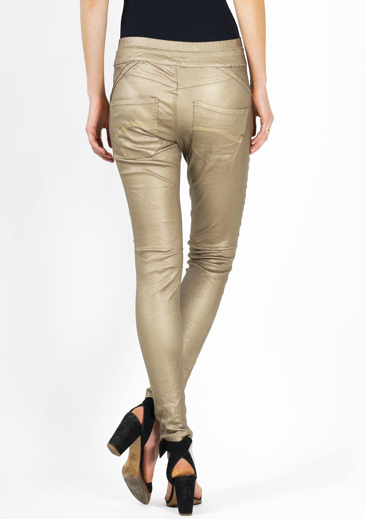 Bianco Silverbell Coated Pant - Gold