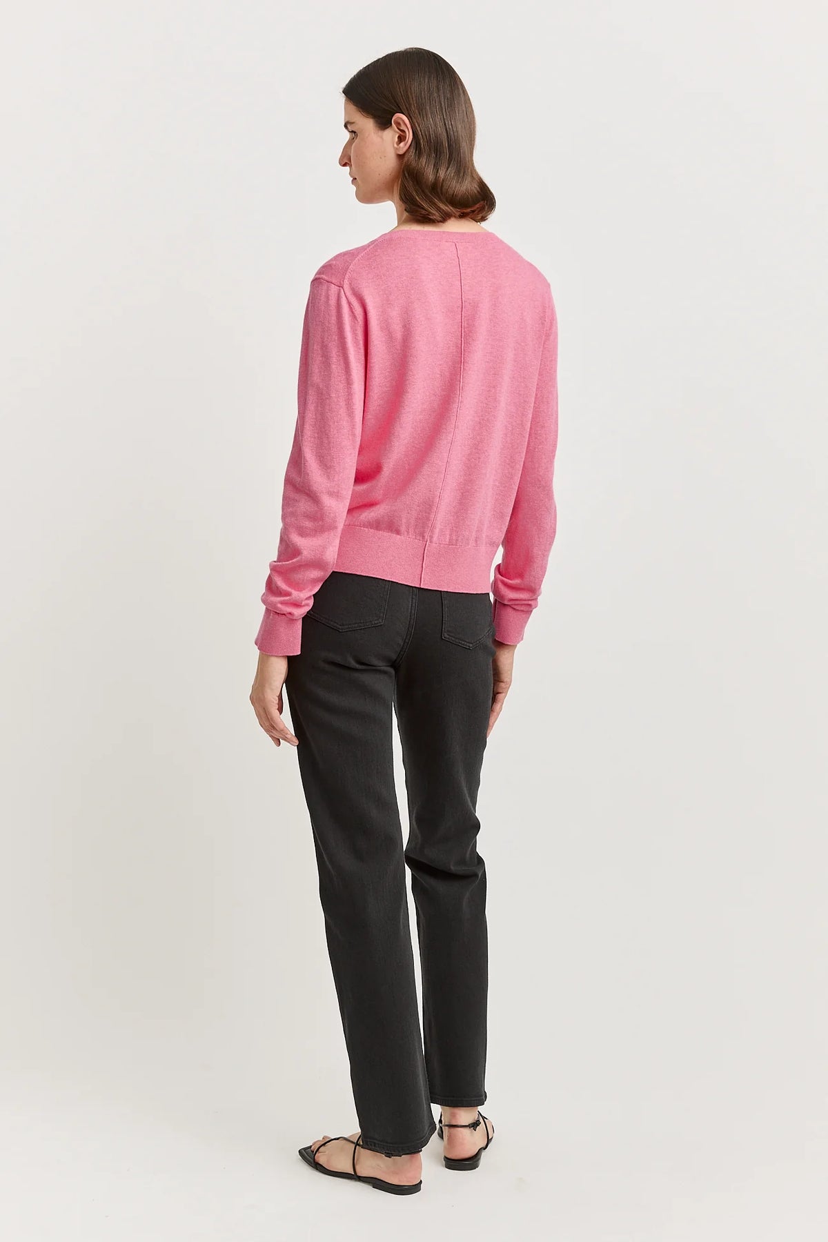 Toorallie Fine Crew Cardigan - Flamingo