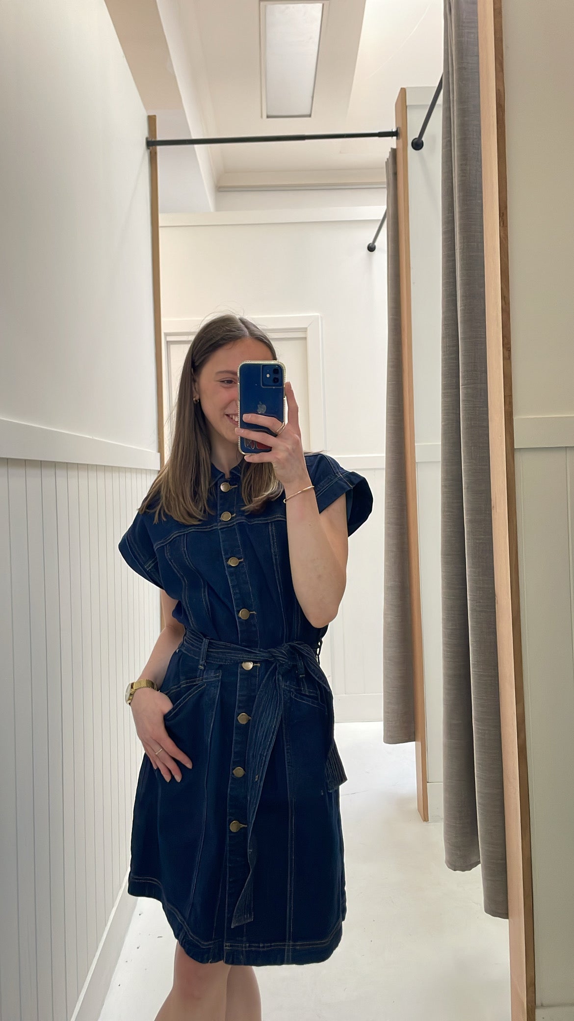 Heidi Dress - Dark Blue Denim