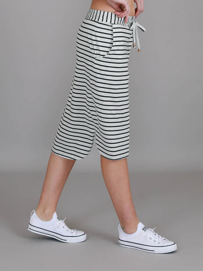 Olivia Skirt - Grey Stripe