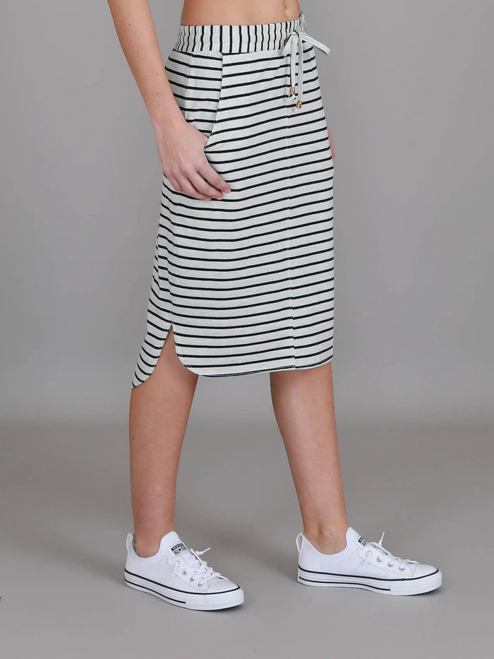 Olivia Skirt - Grey Stripe