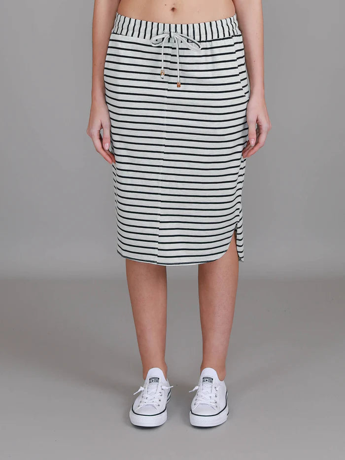 Olivia Skirt - Grey Stripe