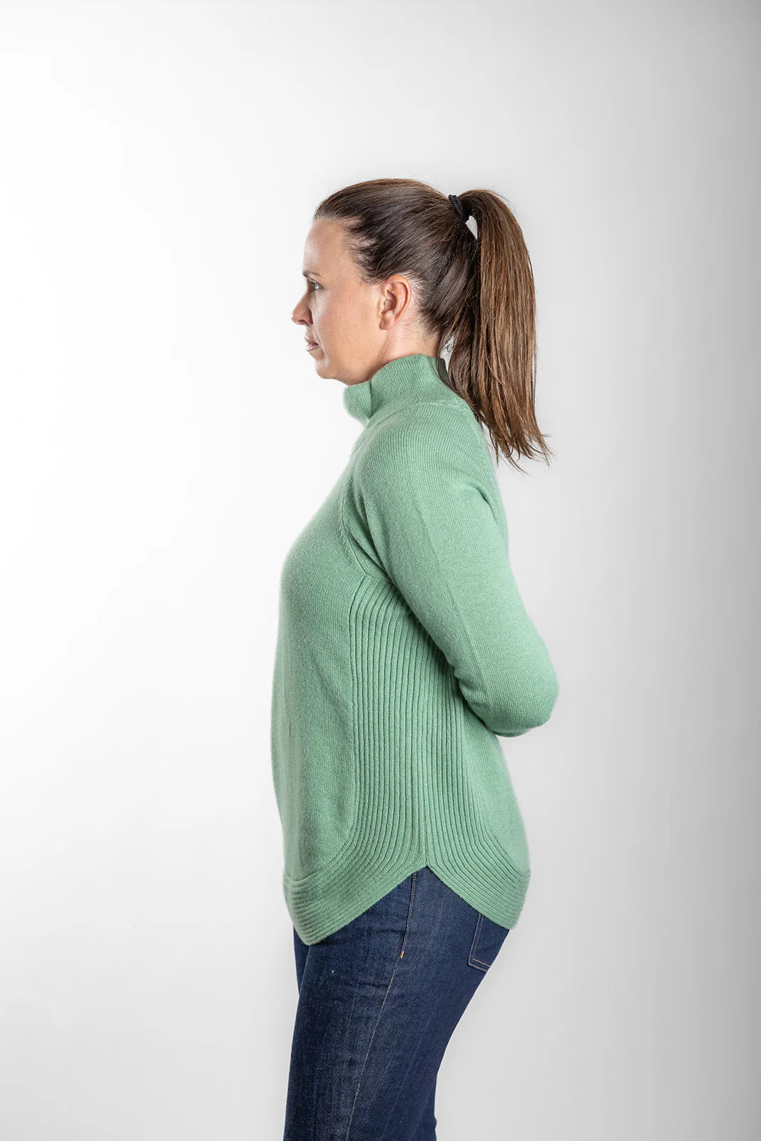 Funnel Neck Jumper - Mint Green