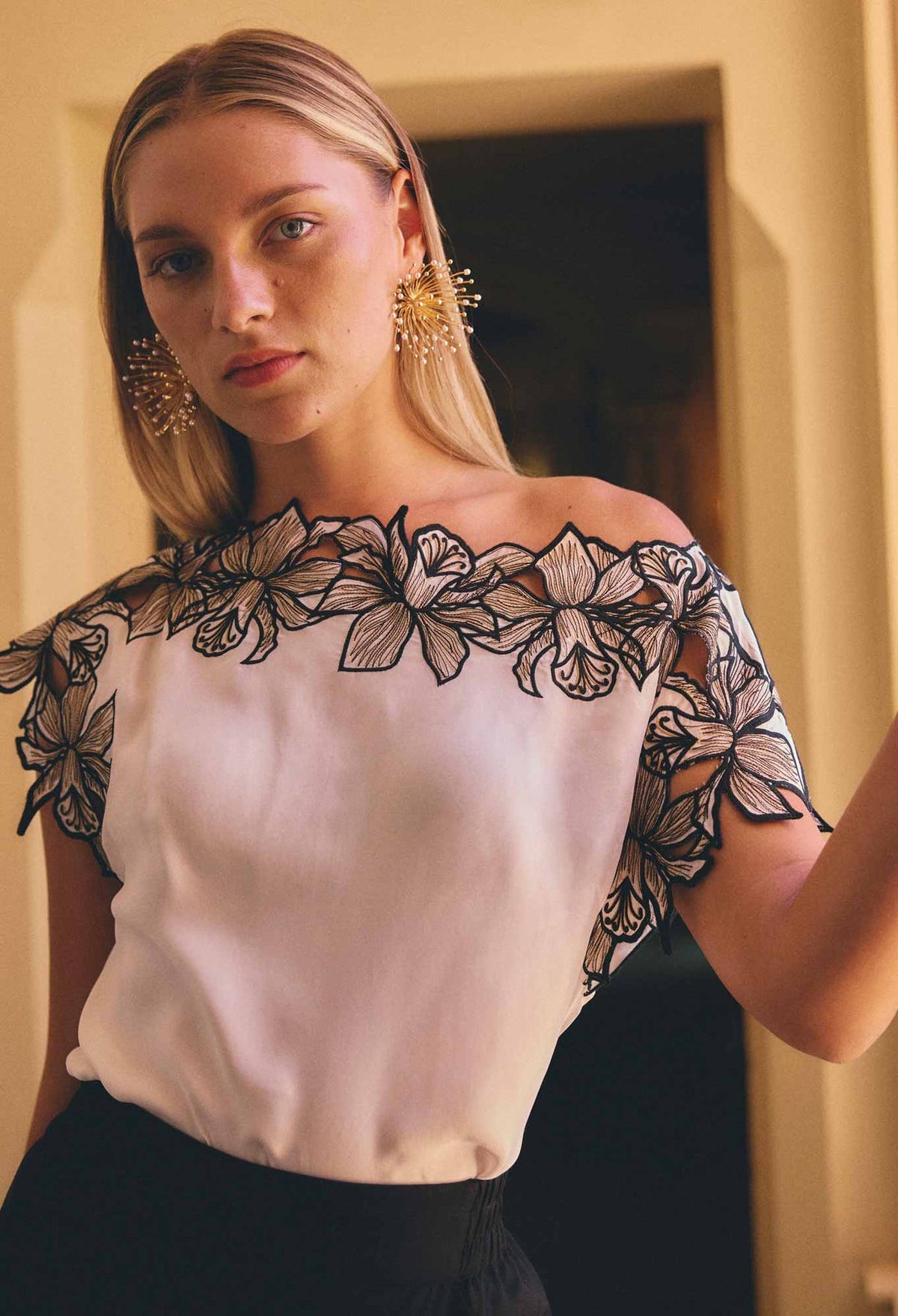 Once Was Eleanore Embroidery Detail Top - Ivory 