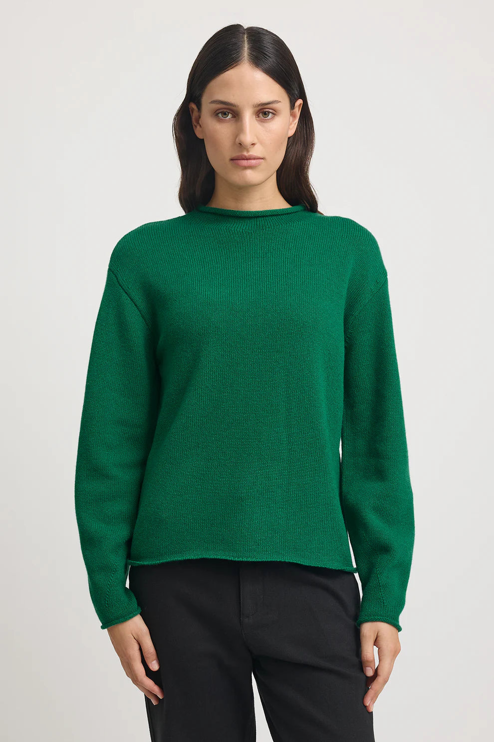 Relaxed Fit Mock Neck