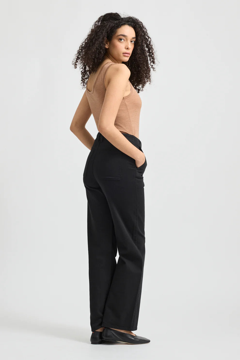 Scoop Merino Tank - Cashew