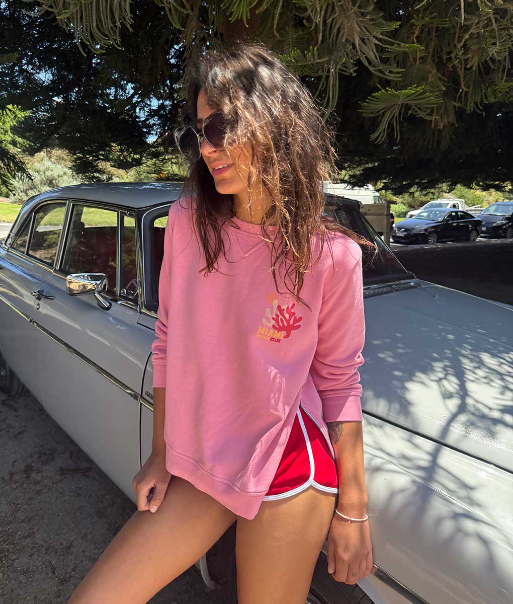 Miami Beach Club Sweatshirt - Pink