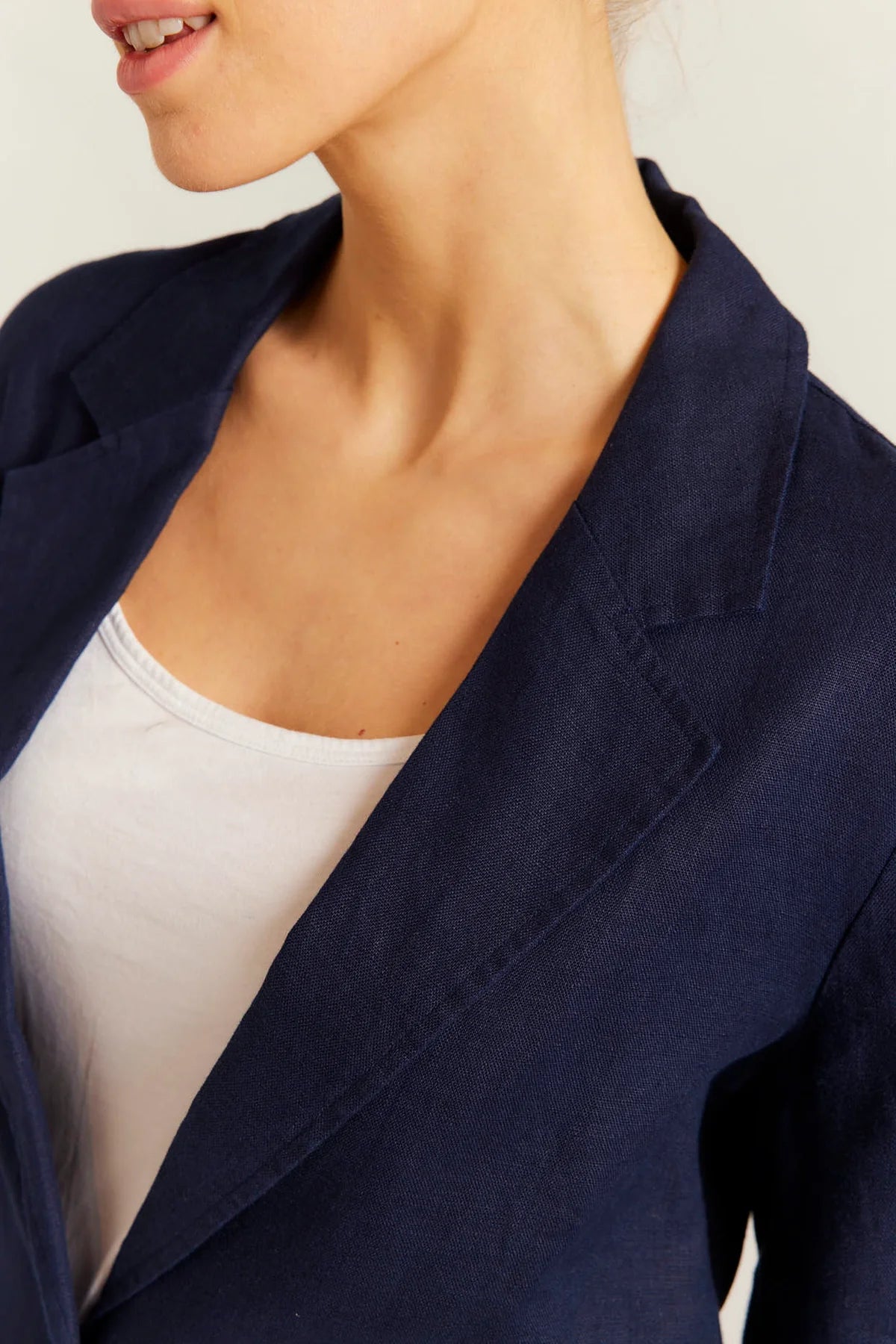 Devon Linen Blazer - Navy