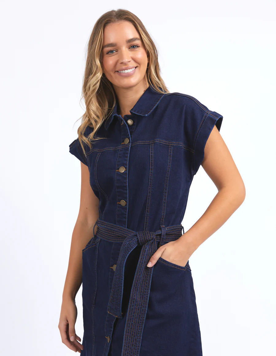 Heidi Dress - Dark Blue Denim