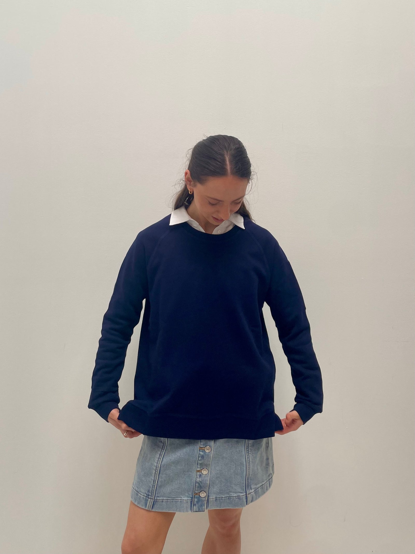 Classic Split Sweat - Navy