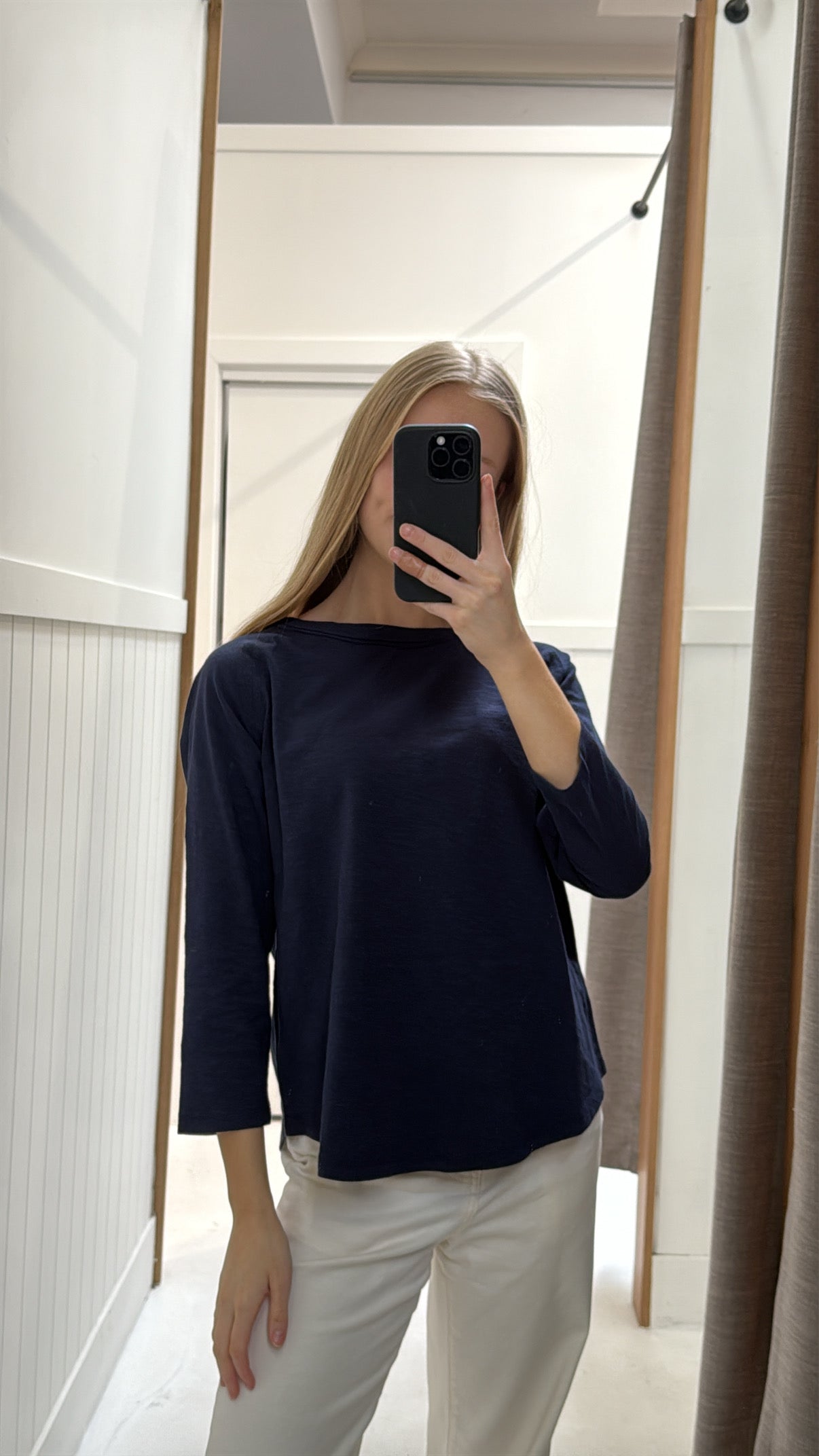 Raglan 3/4 Sleeve Tee -Parisian Navy