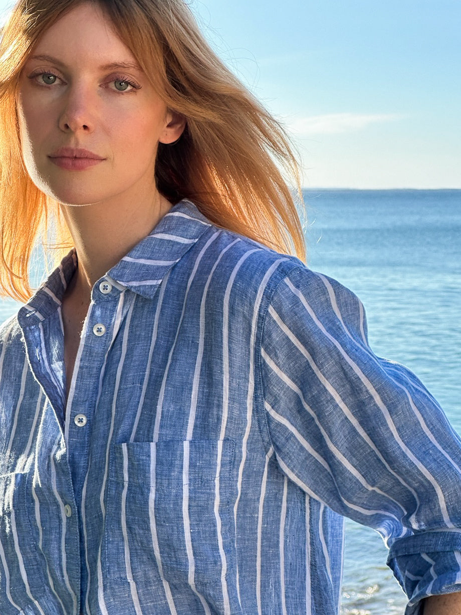 Relaxed stripe linen shirt