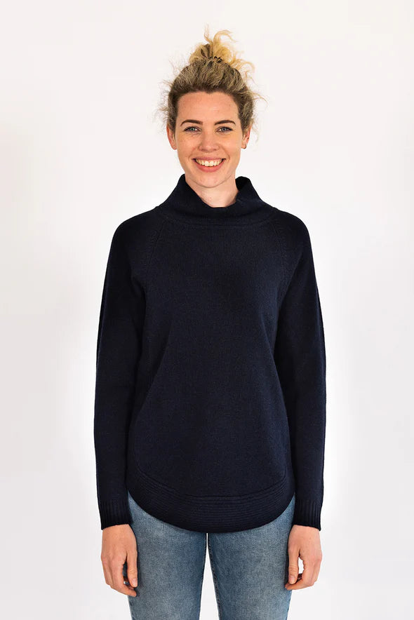 Funnel Neck Jumper - Navy