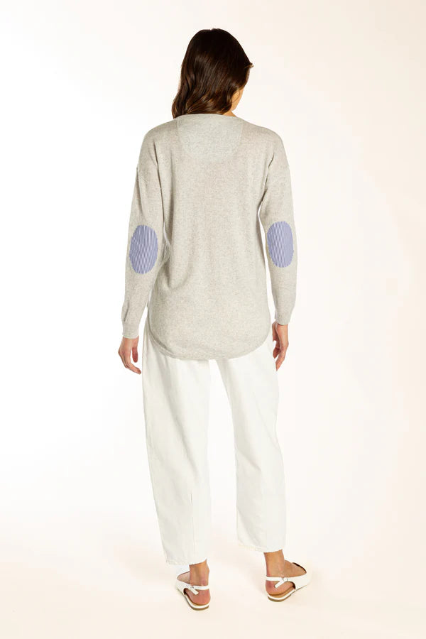 Swing w Blue &amp; White Stripe Patch - Grey