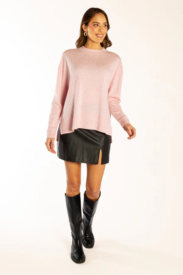 baby pink crew neck knit