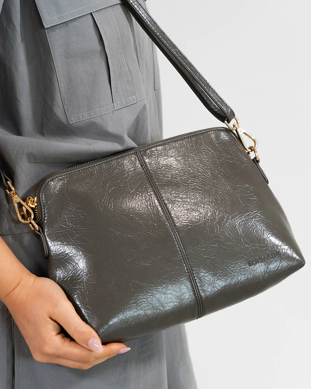 Large Burbank Crossbody - Khaki Crinkle