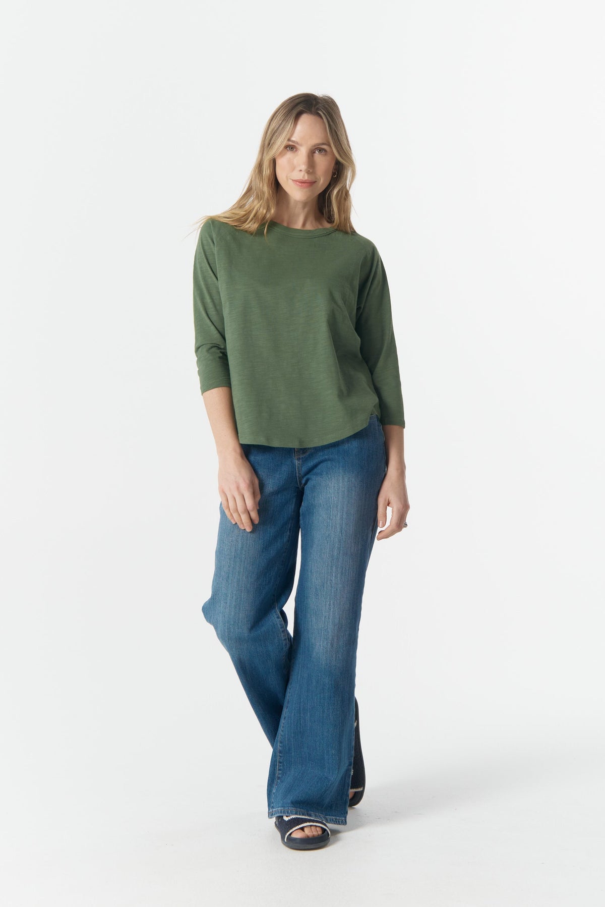Raglan 3/4 Sleeve Tee - Fairway Green