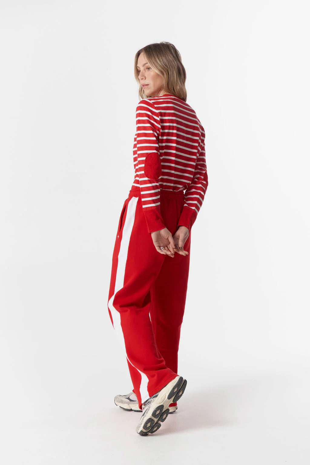 Track Stripe Trackie - Salsa/White