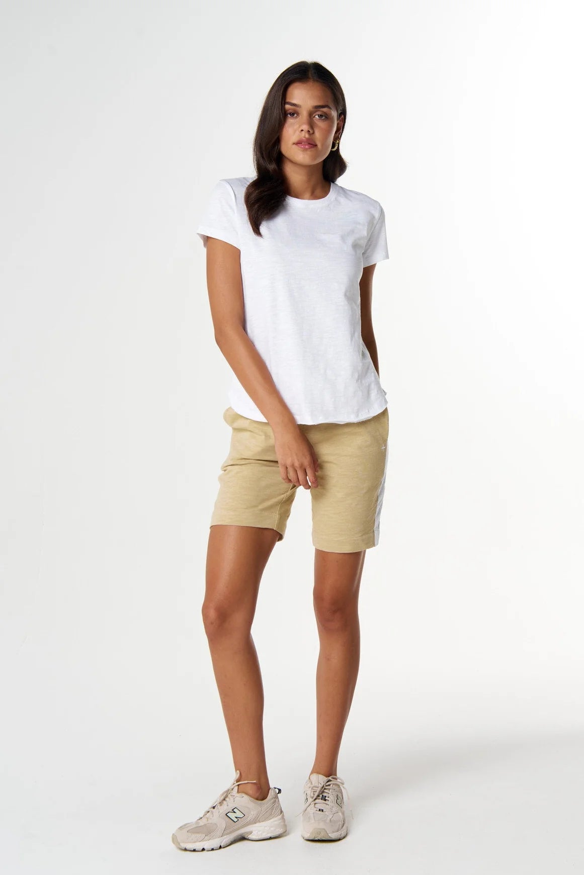 Cotton Shaped Hem Tee - White