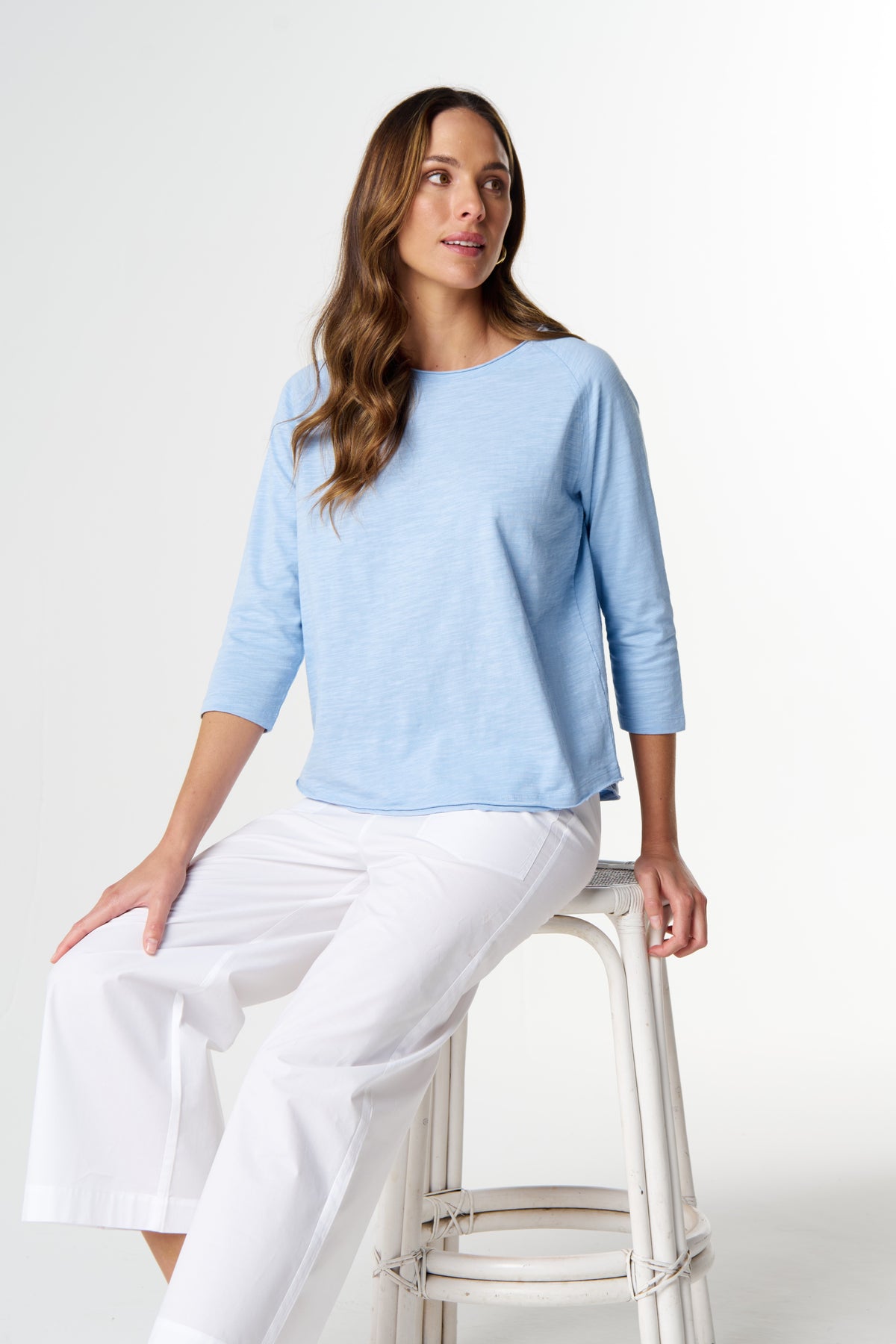 On Repeat Raglan Tee - Blue