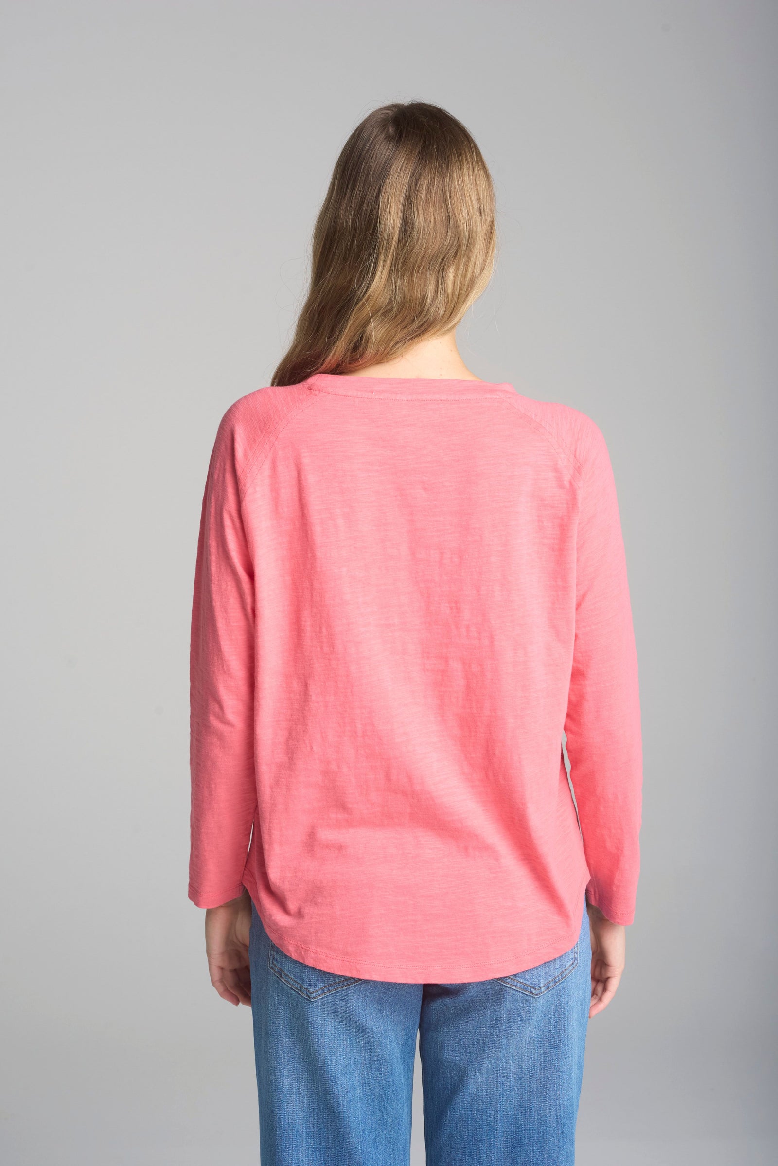 Raglan Long Sleeve Tee - Coral