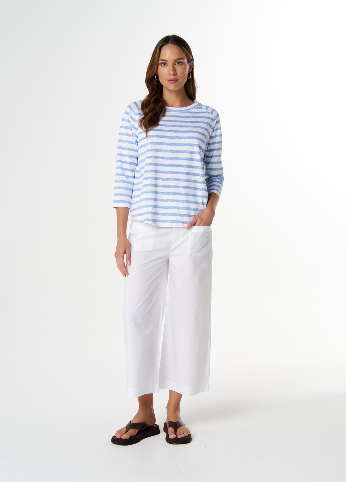 Repeat Offender 3/4 Sleeve Tee - Skyway Blue/White