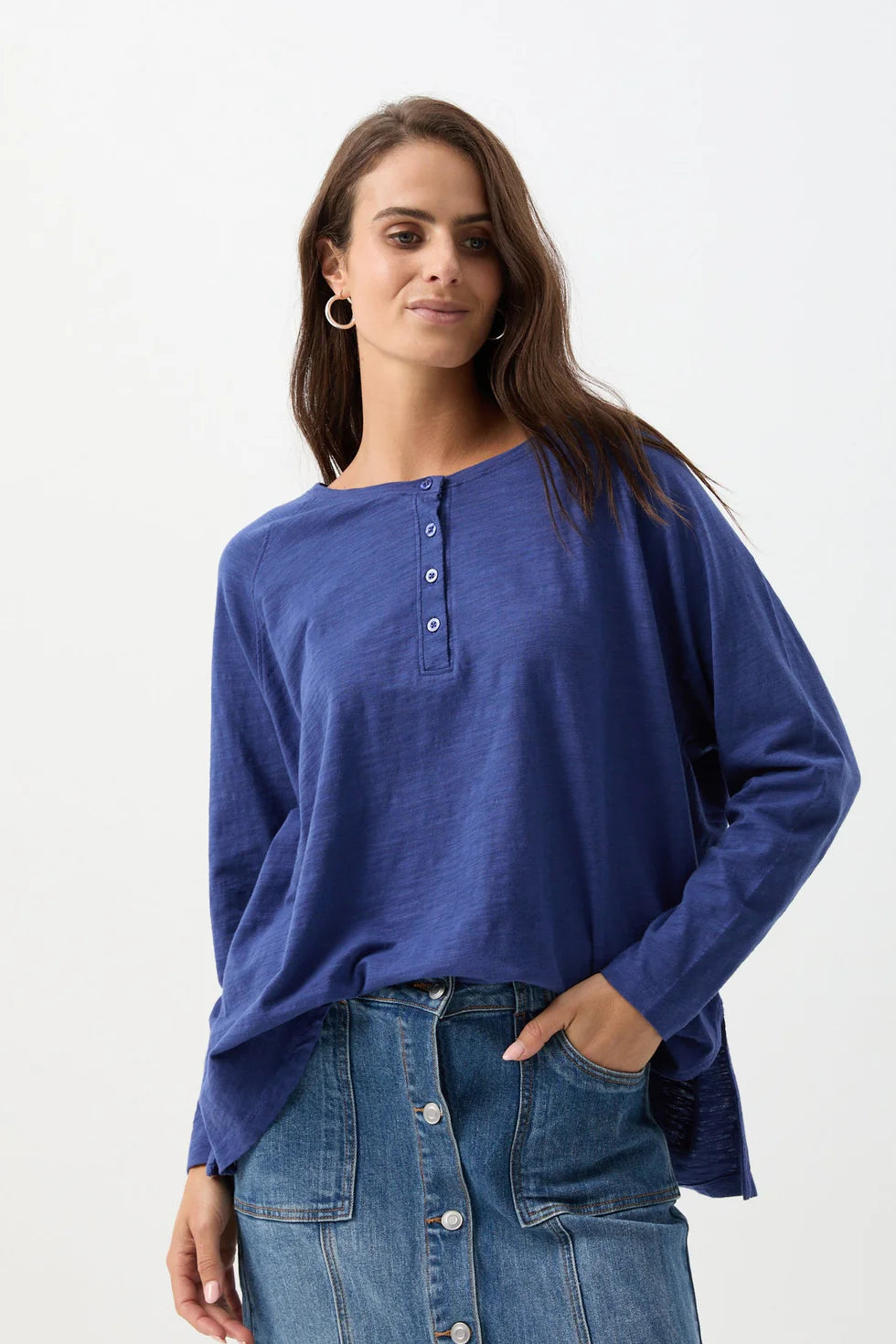 Blue long sleeve tee