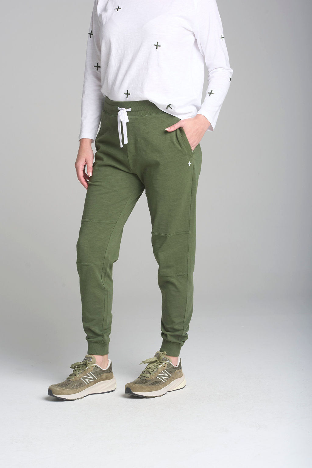 Cotton Slub Jogger - Bronze Green