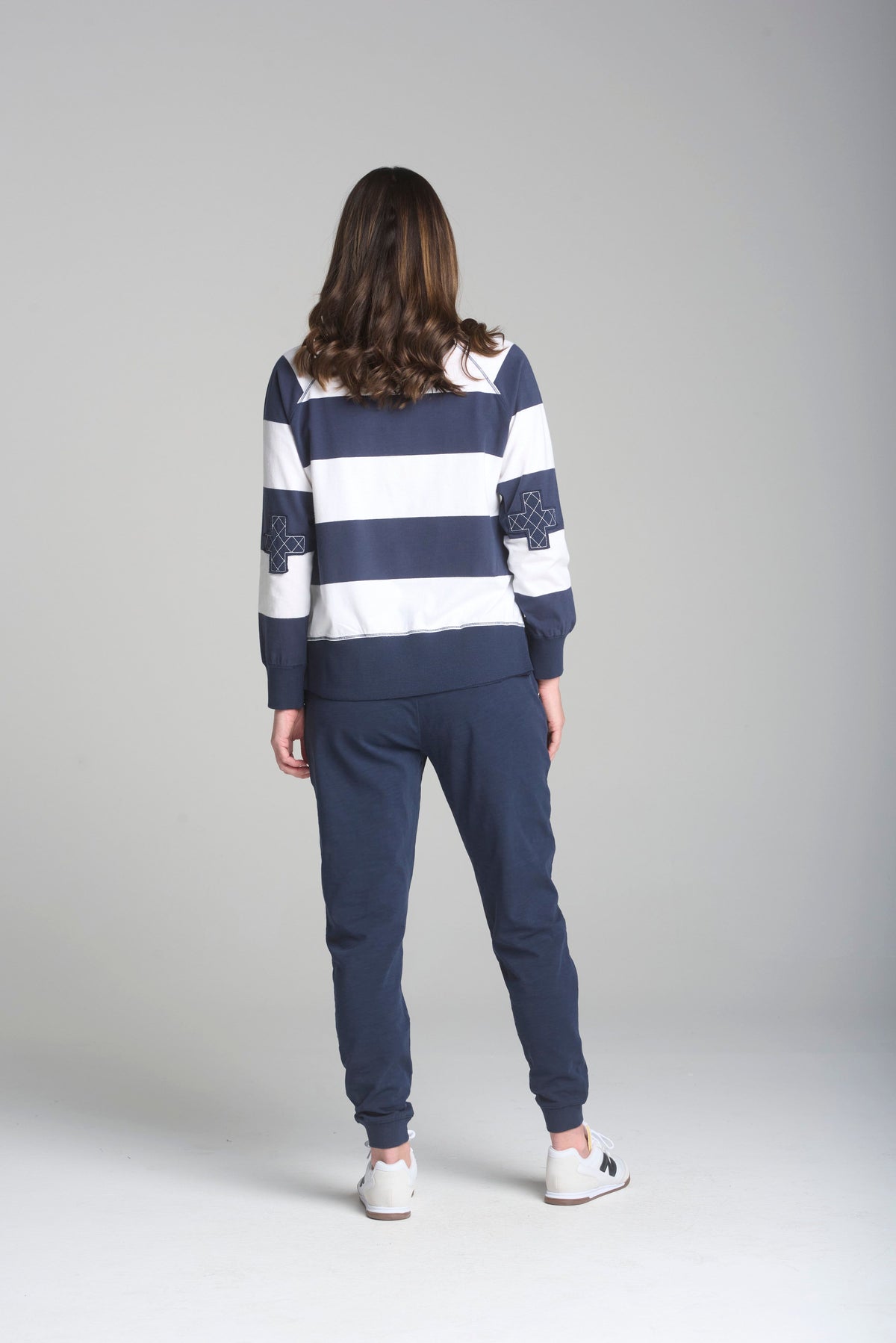 Navy and White Sweatshirt