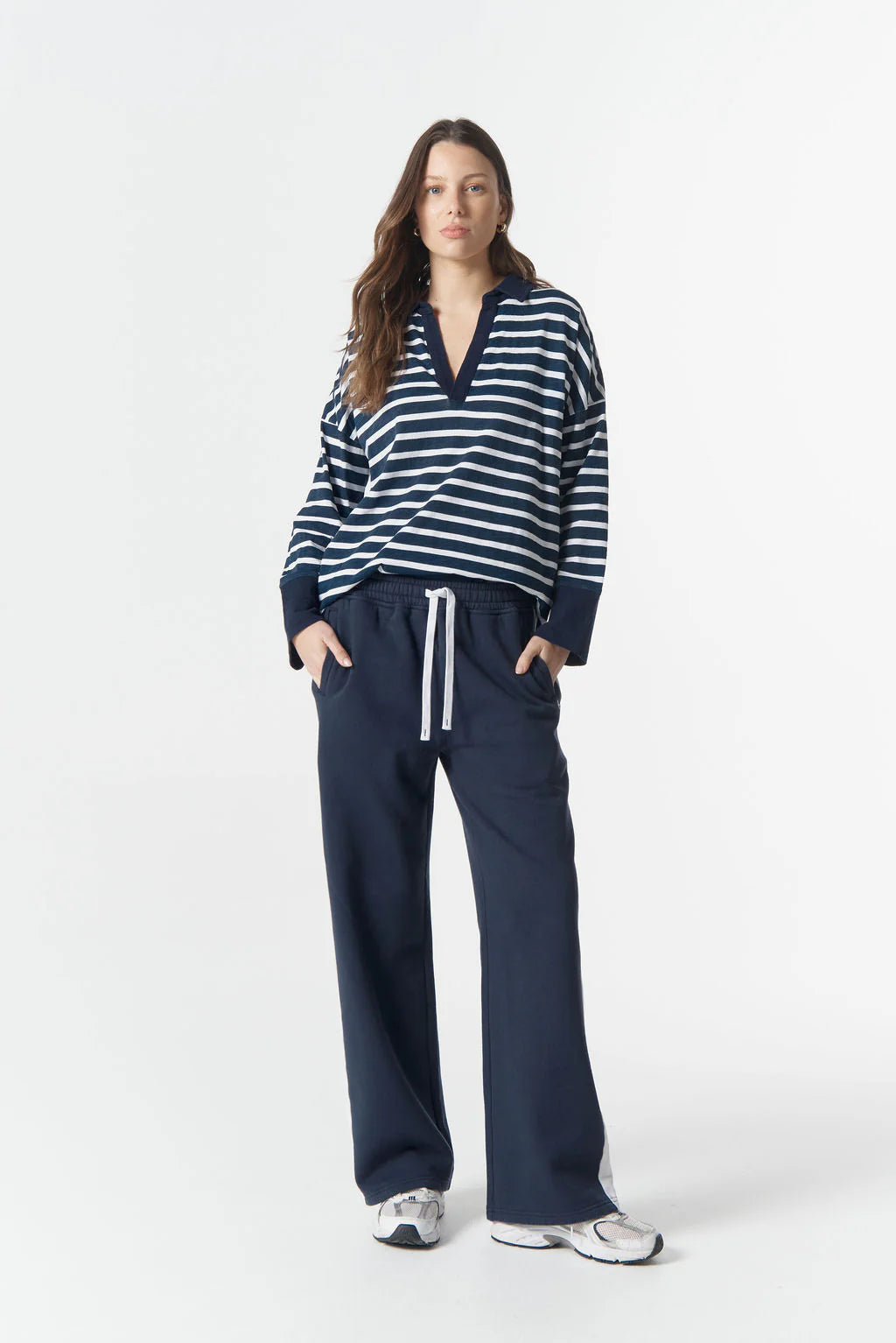 Navy Cotton Track Pant