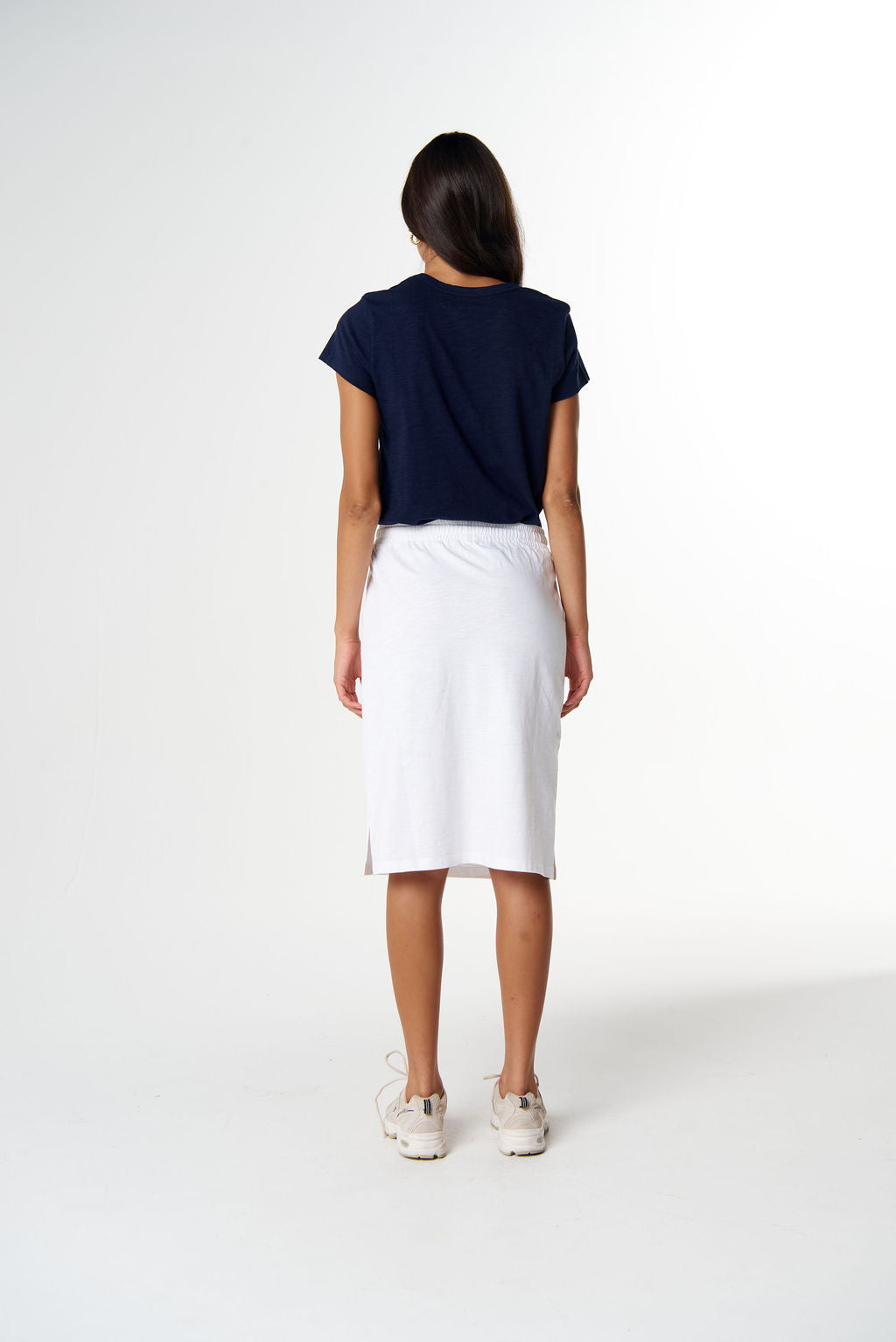 Folk Side Split Skirt - Optical White