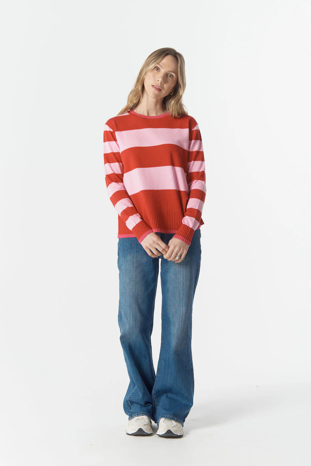 Sierra Contrast Stripe Knit - Flamboyant Stripe