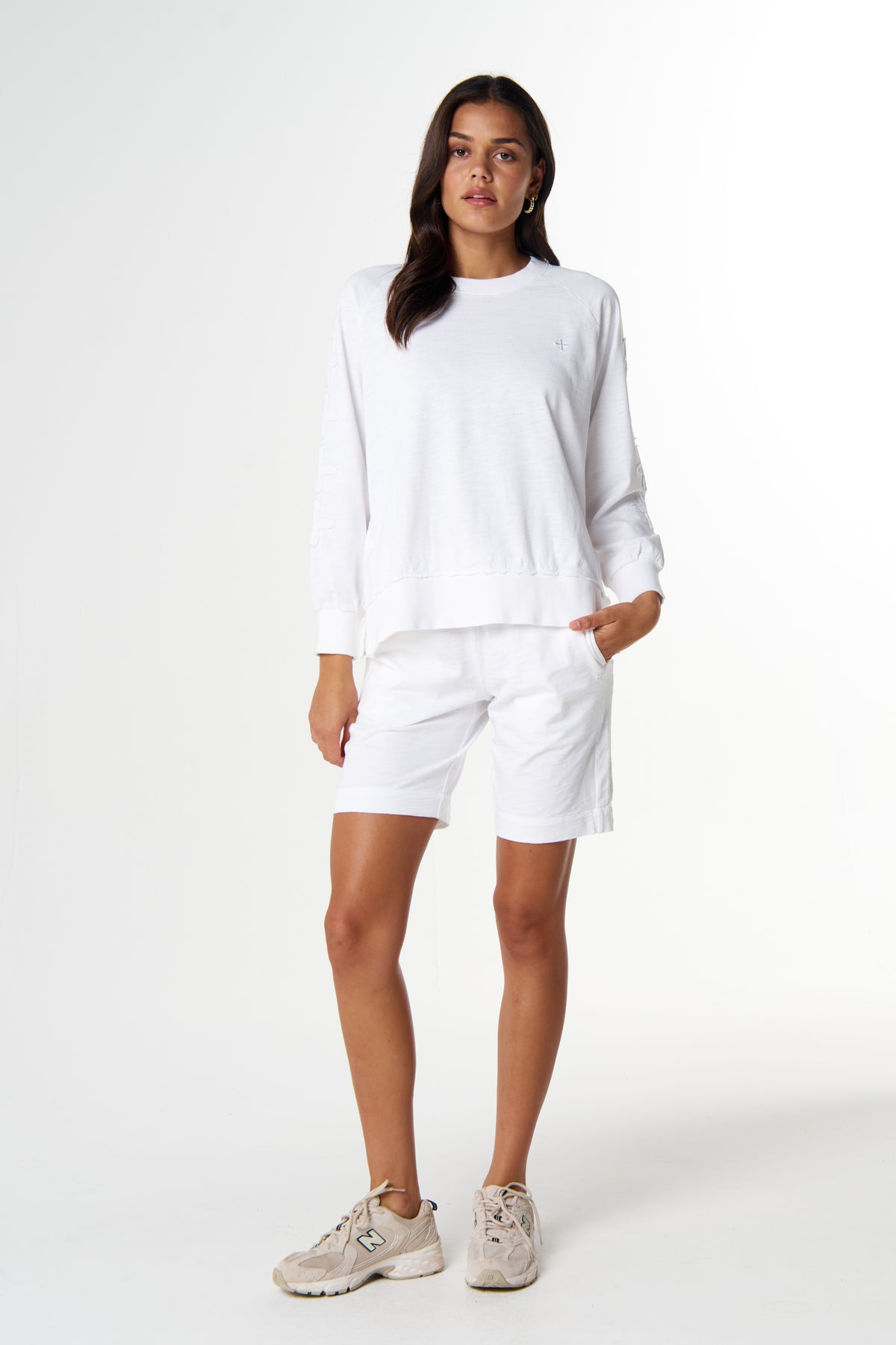 The Fave Cross Sweater - White