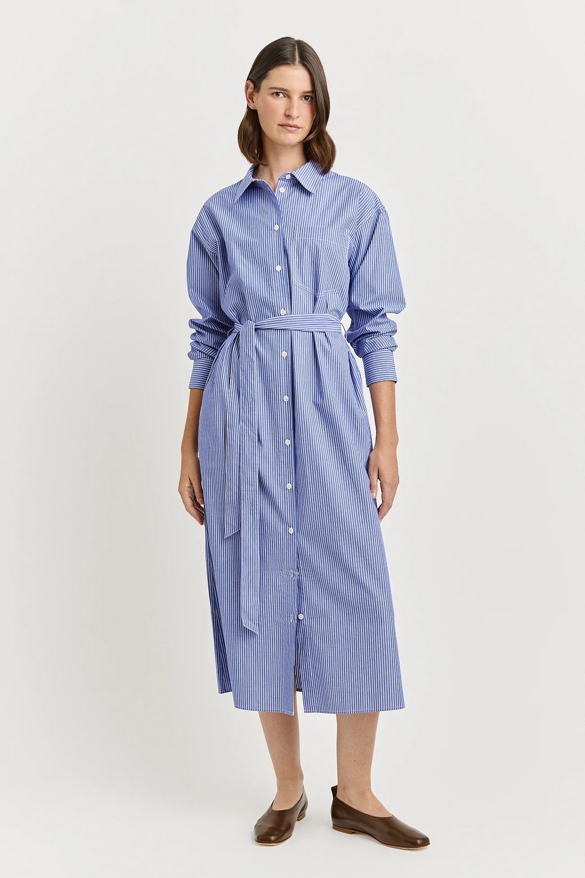 Relaxed Shirt Dress - Classic Stripe