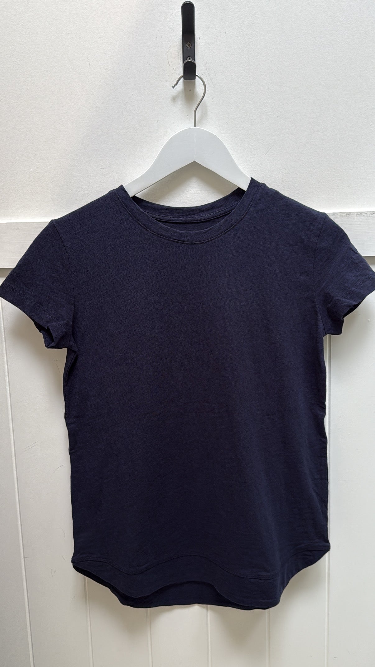 Cotton Shaped Hem Tee -Parisian Navy