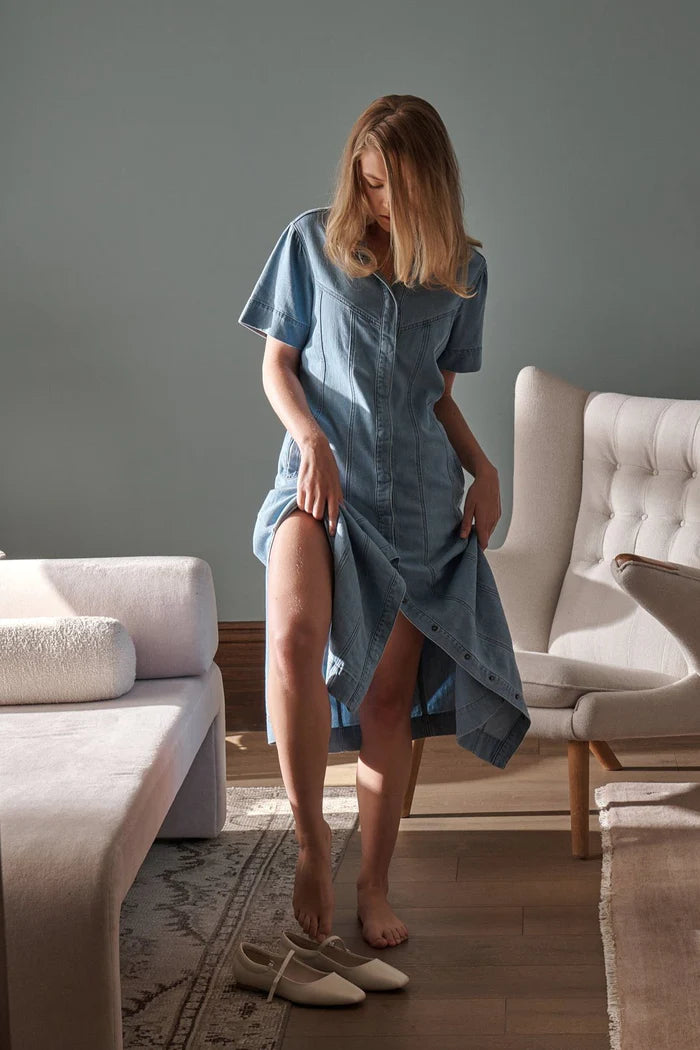 Caitlyn Dress - 70s Blue