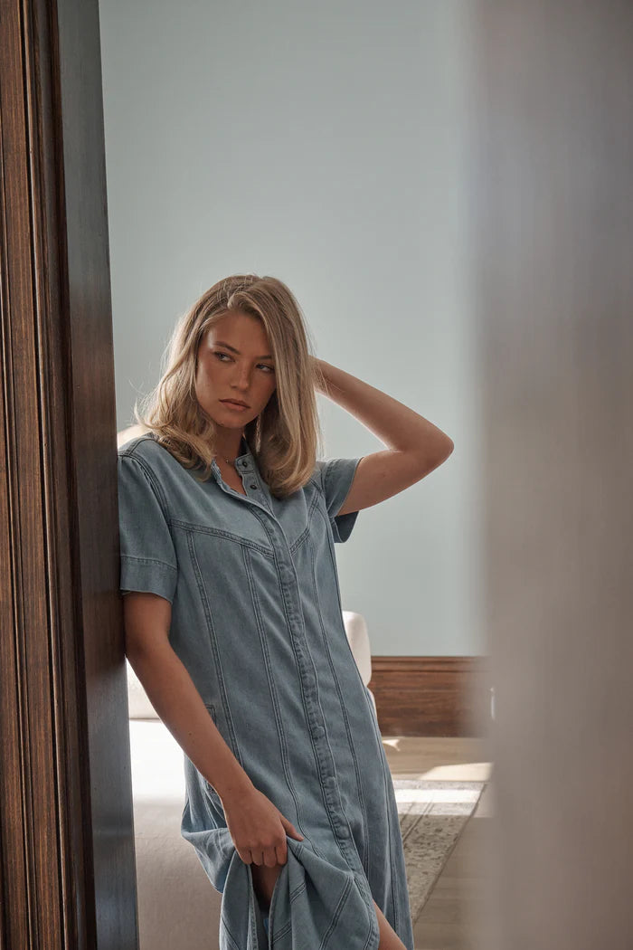 Caitlyn Dress - 70s Blue