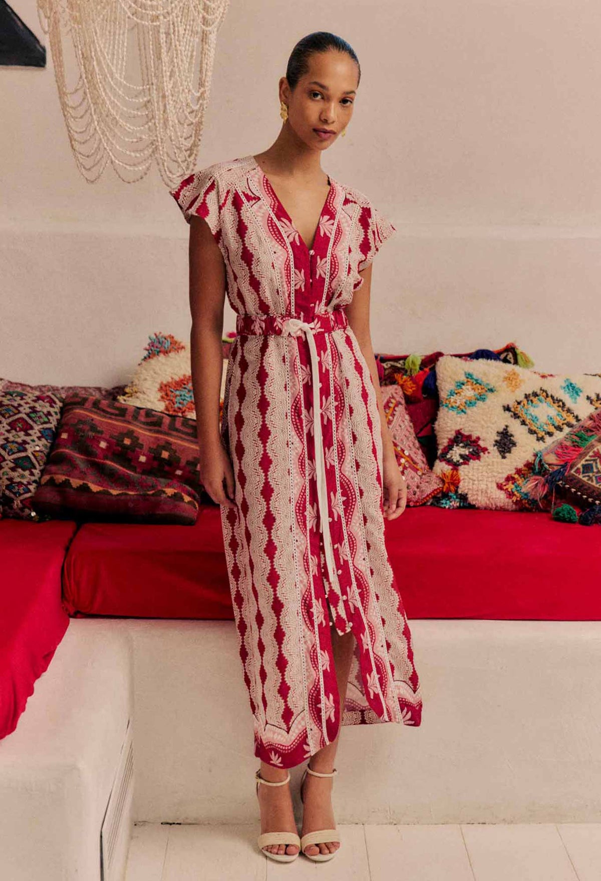 Maya Midi Dress - Marrakech Ruby