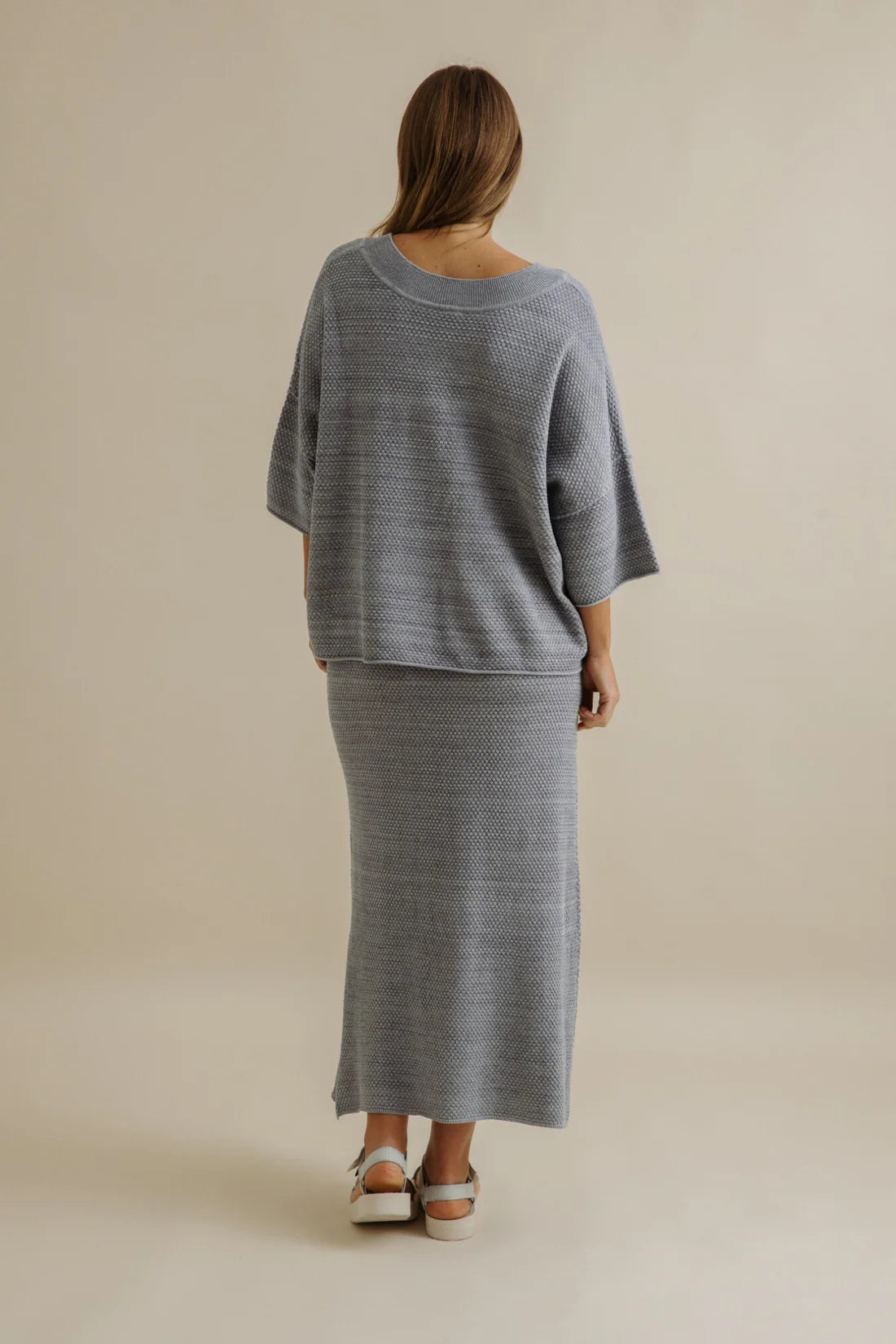 Coral Knitted Tee Pullover - Sea Combo