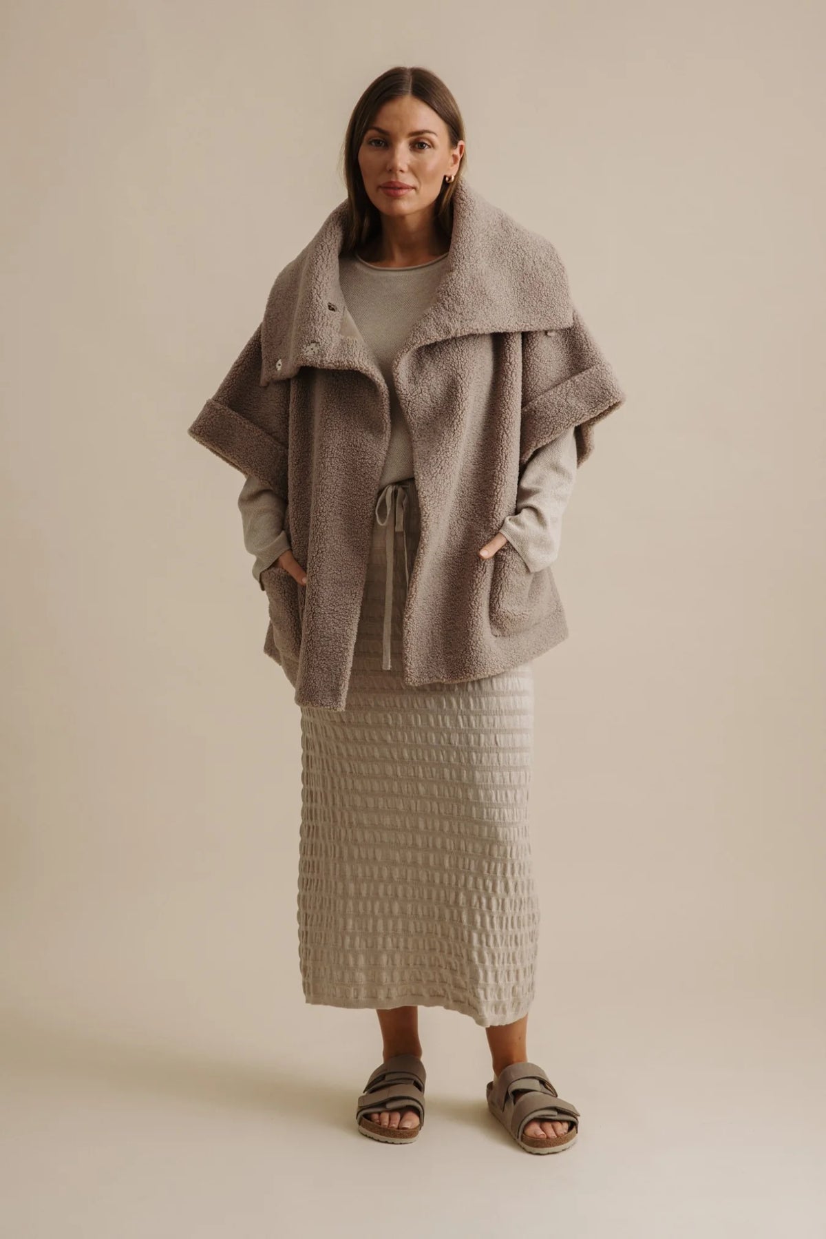 Sherpa Cuddle Coat - Putty