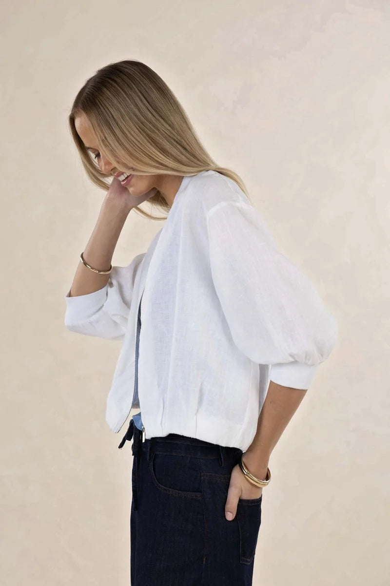 Cropped linen jacket